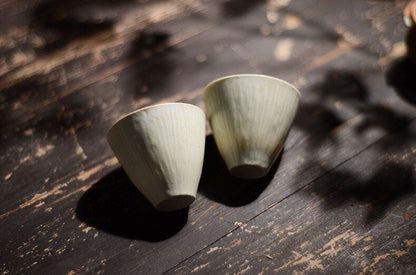 Gohobi Handmade ceramic tea cup Chinese Gongfu tea Japanese Teacup small green tea pitcher  [White Matt collection]