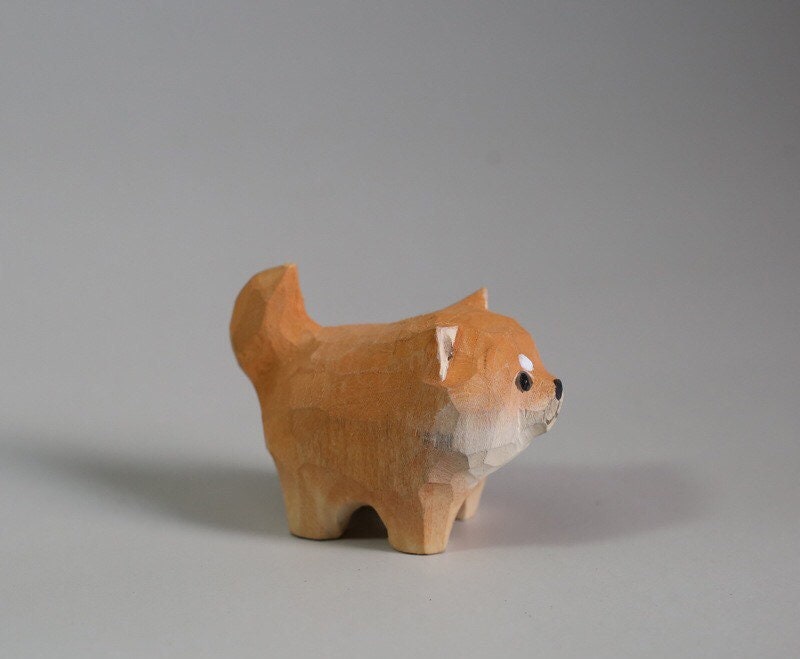 Gohobi Hand crafted wooden Shiba Inu dog ornaments unique gift for him for her