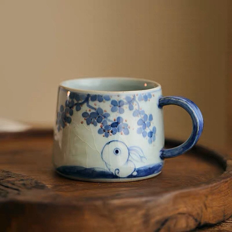Gohobi Hand-painted ceramic rabit cat tea cup Chinese Gongfu tea Kung fu tea Japanese Chado