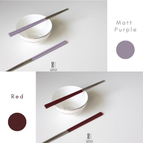 Happy & Health High quality Japanese style stainless steel chopsticks dishwasher safe Asian food Korean gift ideas utensils [Made in Taiwan]