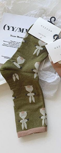 Floral socks Women Winter Socks gift wool flowers Korean Japanese socks