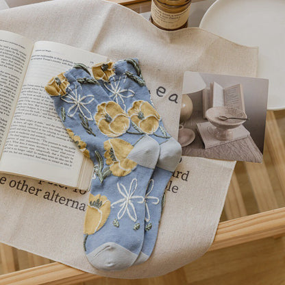 Floral wool socks