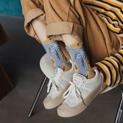 Floral wool socks