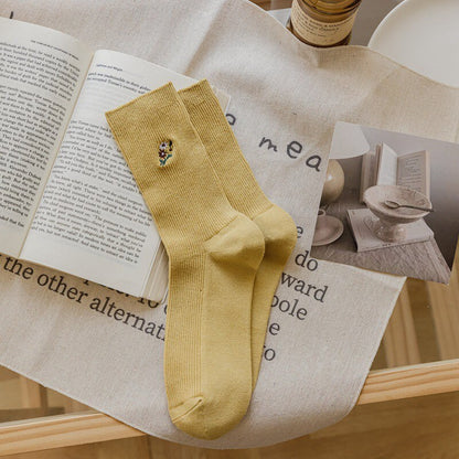 Floral wool socks