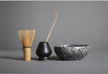 Gohobi Ceramic Matcha Set with Bamboo Whisk, whisk holder and spoon, tea ceremony gift set, Japanese Tea set Gift box