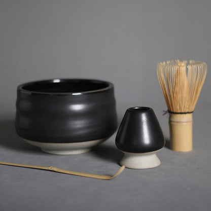 Gohobi Ceramic Matcha Set with Bamboo Whisk, whisk holder and spoon, tea ceremony gift set, Japanese Tea set Gift box