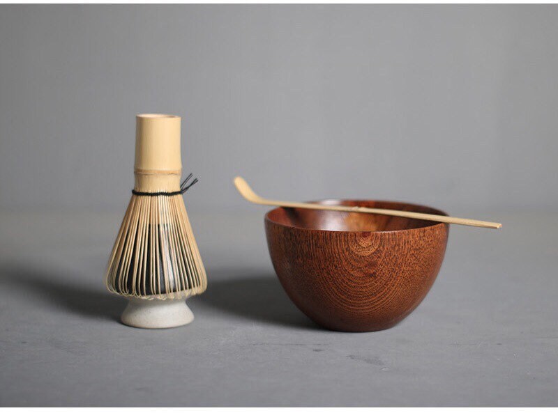 Gohobi Ceramic Matcha Set with Bamboo Whisk, whisk holder and spoon, tea ceremony gift set, Japanese Tea set Gift box