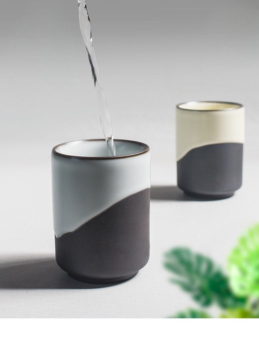 Gohobi Ceramic Japanese style white/beige teacup tableware stoneware coffee cup sake cup green tea cup