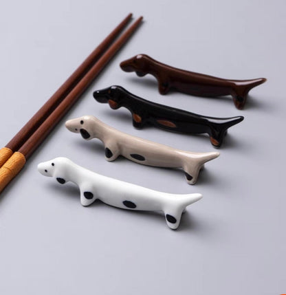 Gohobi Chopstick rest for daily use chopsticks rack dachshund dog oriental Gift ideas Table utensils