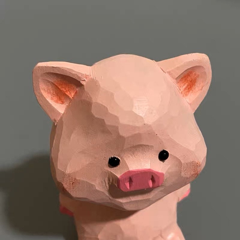 Gohobi Hand crafted wooden Pig ornaments unique gift for him for her