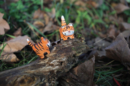 Gohobi Hand crafted wooden Tiger ornaments unique gift for him for her