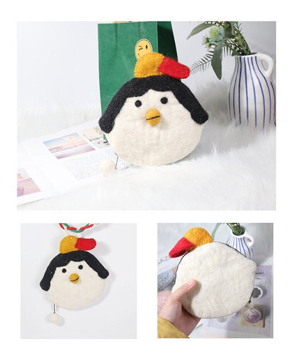 Gohobi Wool purse, Coin purse, Animal purse, pouches, gift for her, gift for him, cat, elephant, fox, dog, panada, monkey