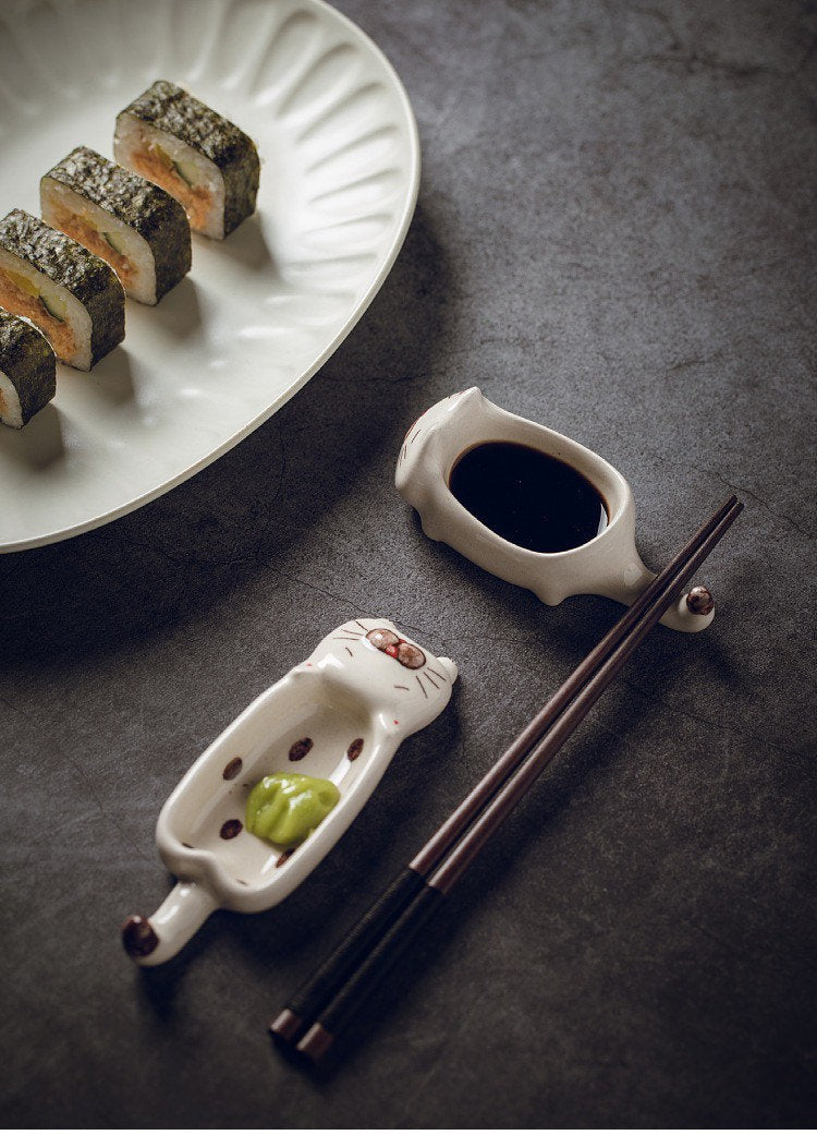 Gohobi cat chopstick rest for daily use chopsticks rack cat oriental Gift ideas Table utensils