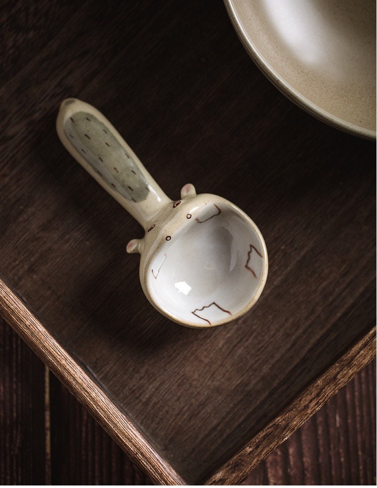 Gohobi handmade soup spoon Japanese animal spoon oriental Korean utensil tea spoon