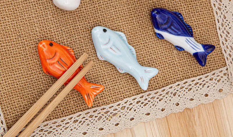 Gohobi Fish Chopstick rest for daily use chopsticks rack oriental Gift ideas Table utensils