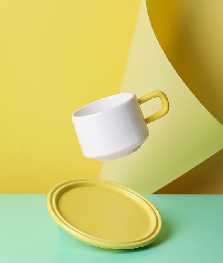 Gohobi colourful coffee cup and saucer teacup mug japanese korean vintage style art deco coffee mug tea cup tea mug